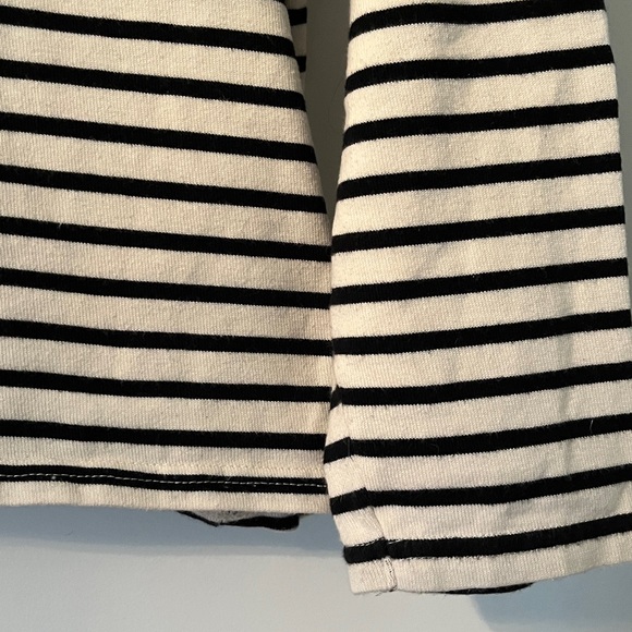 Zara Sz Large Black & White Striped Long Sleeve Top - Picture 4 of 6
